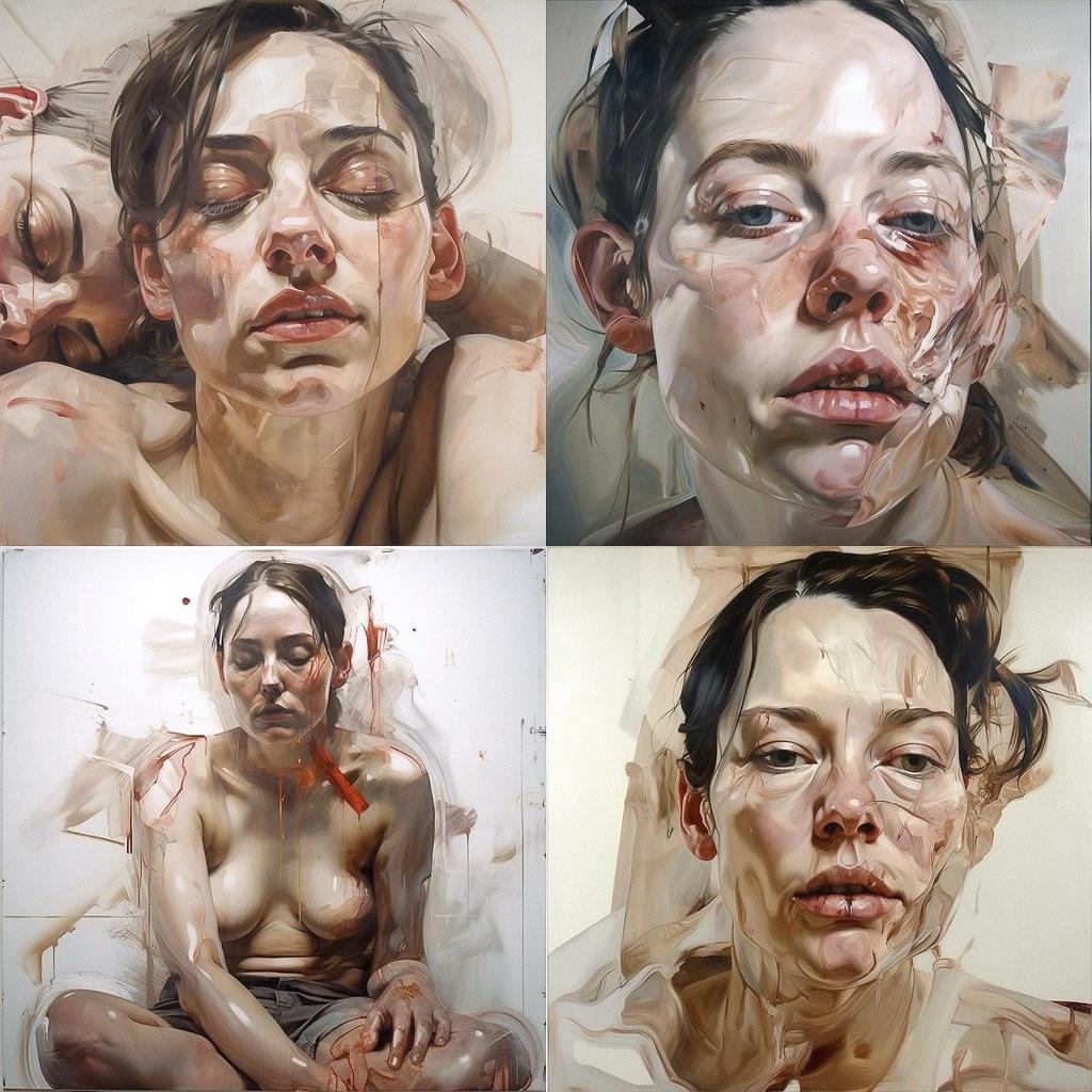 Jenny Saville style, Midjourney V5, render 1 of 4