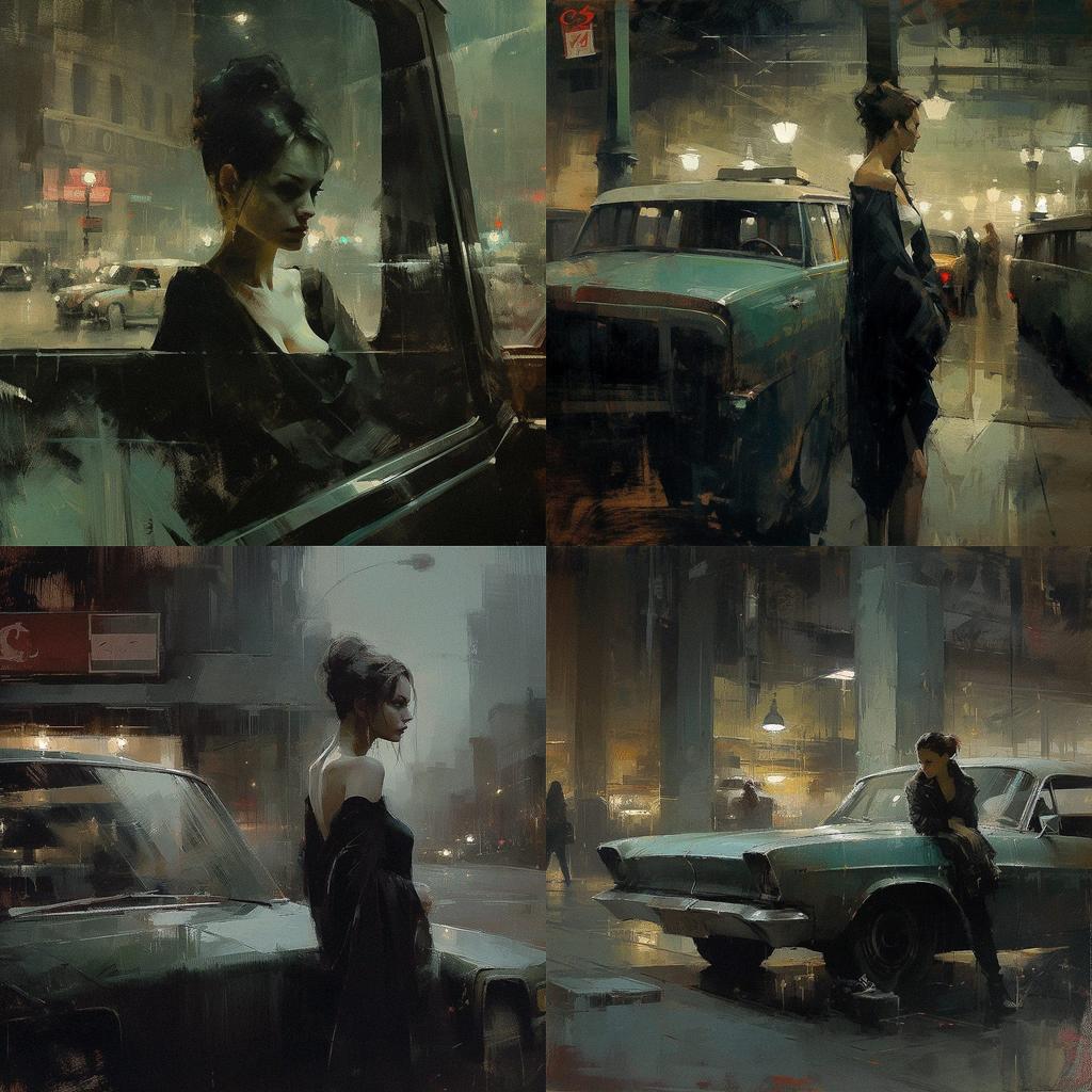 Jeremy Mann style, Midjourney V5, render 1 of 4