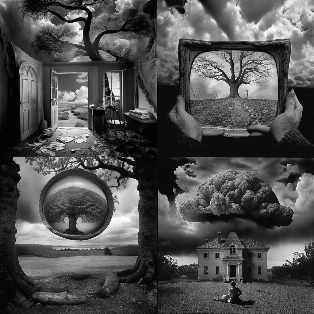 Jerry Uelsmann style, Midjourney V5, render 1 of 4