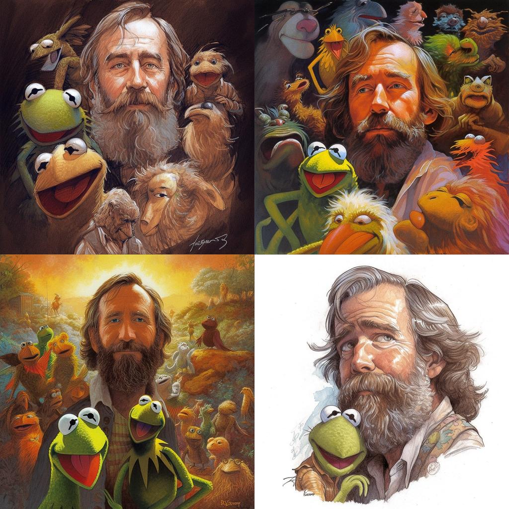 Jim Henson style, Midjourney V5, render 1 of 4