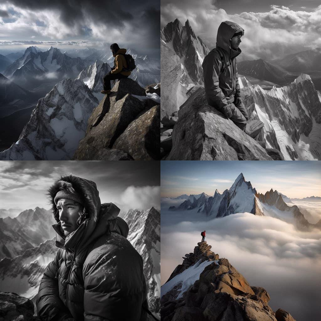 Jimmy Chin style, Midjourney V5, render 1 of 4