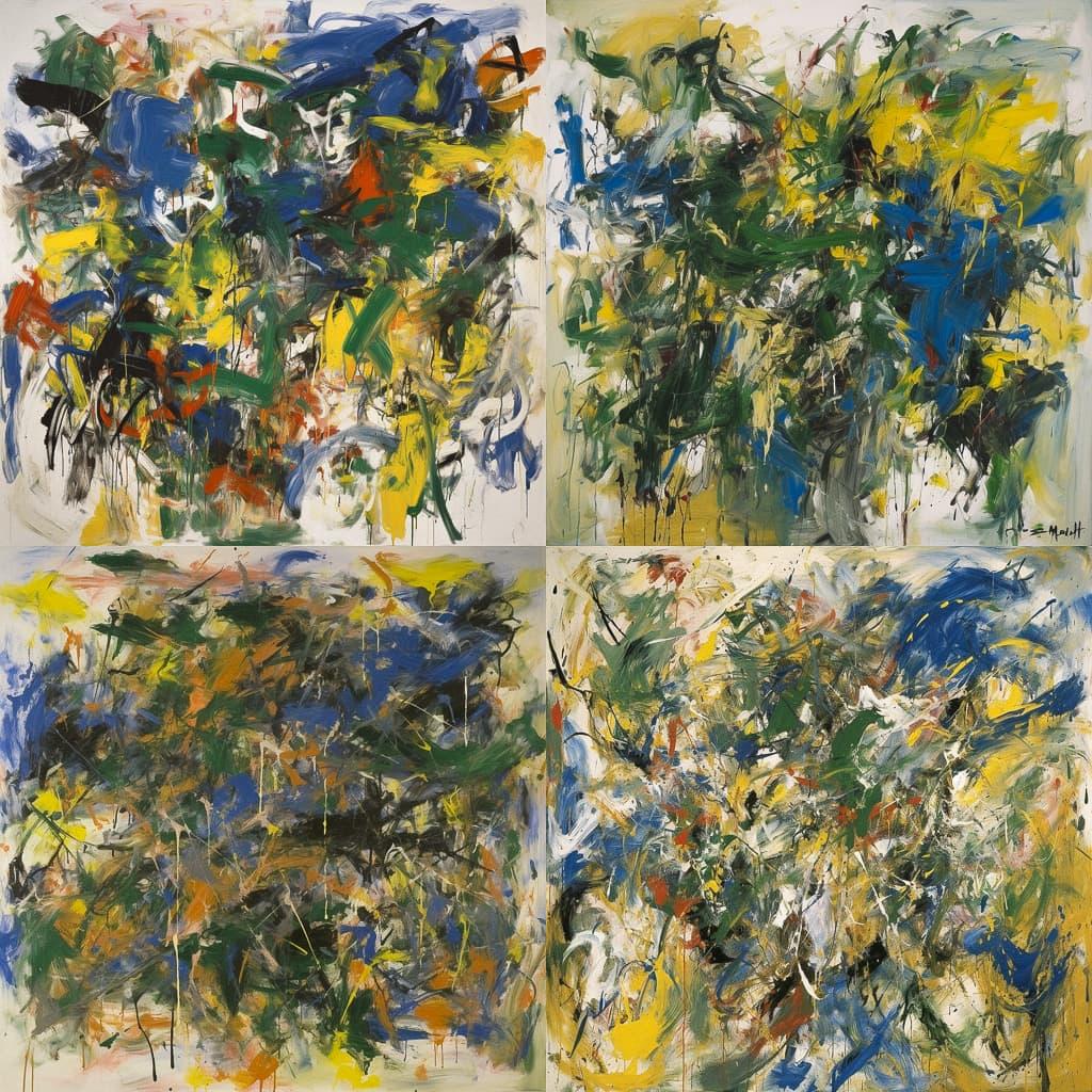 Joan Mitchell style, Midjourney V5, render 1 of 4