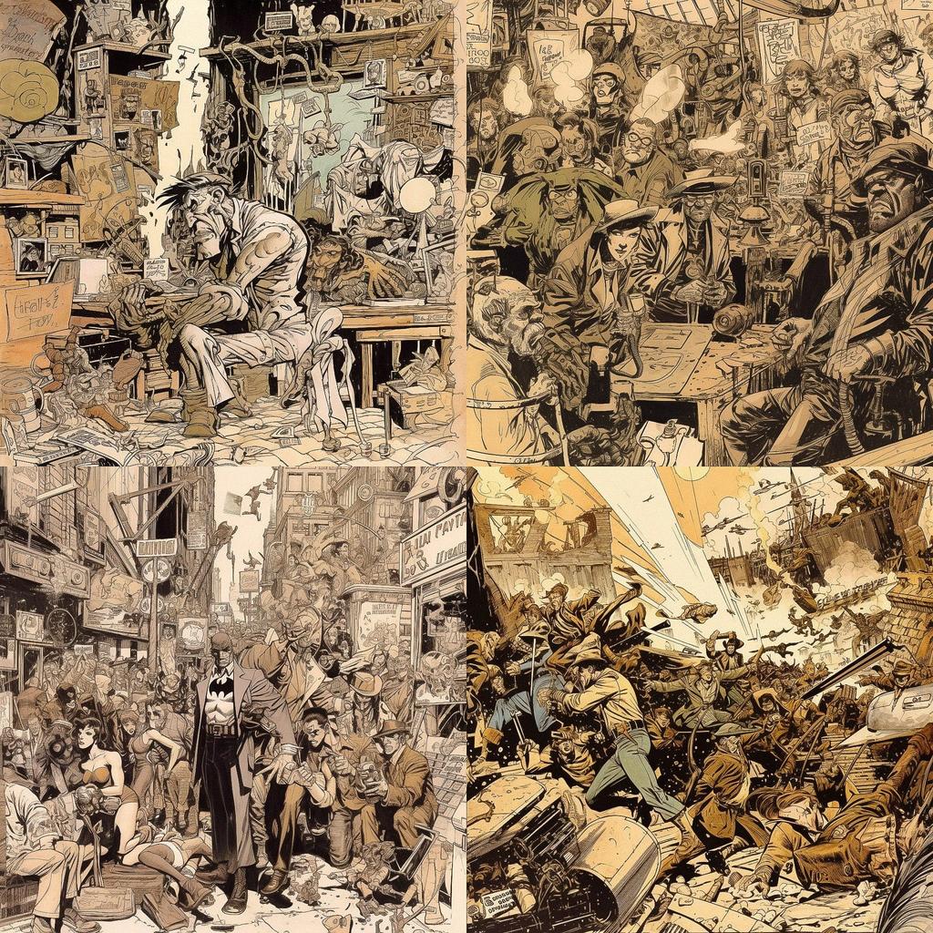 Joe Kubert style, Midjourney V5, render 1 of 4
