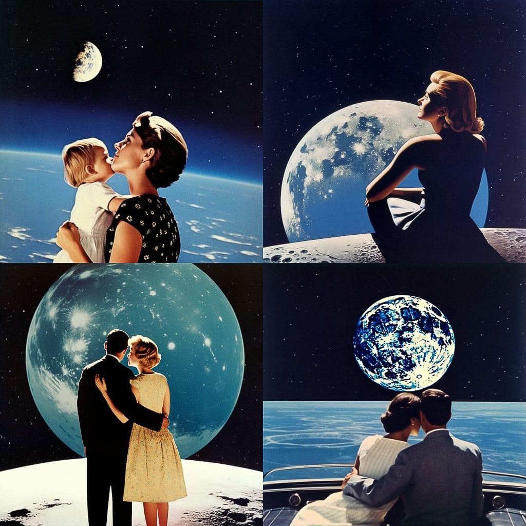 Joe Webb style, Midjourney V5, render 1 of 4