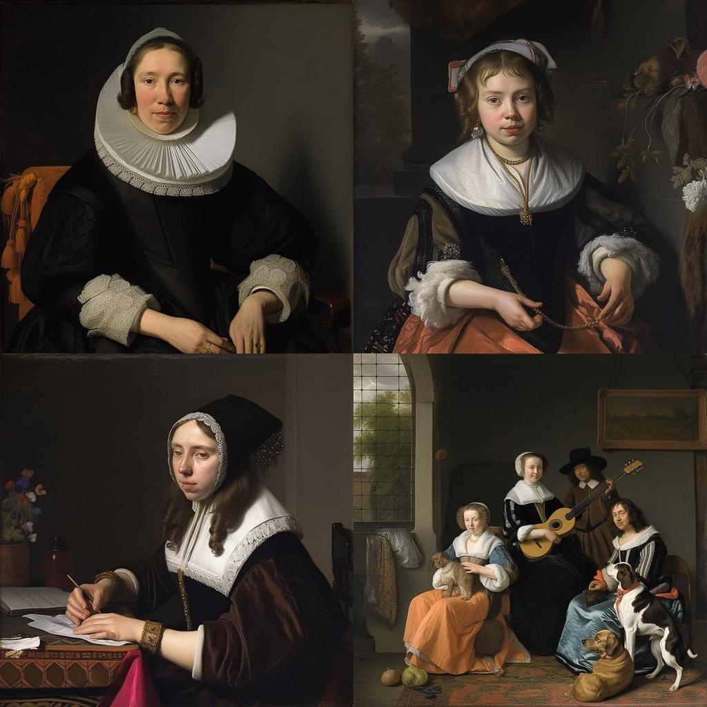 Johannes Cornelisz Verspronck style, Midjourney V5, render 1 of 4