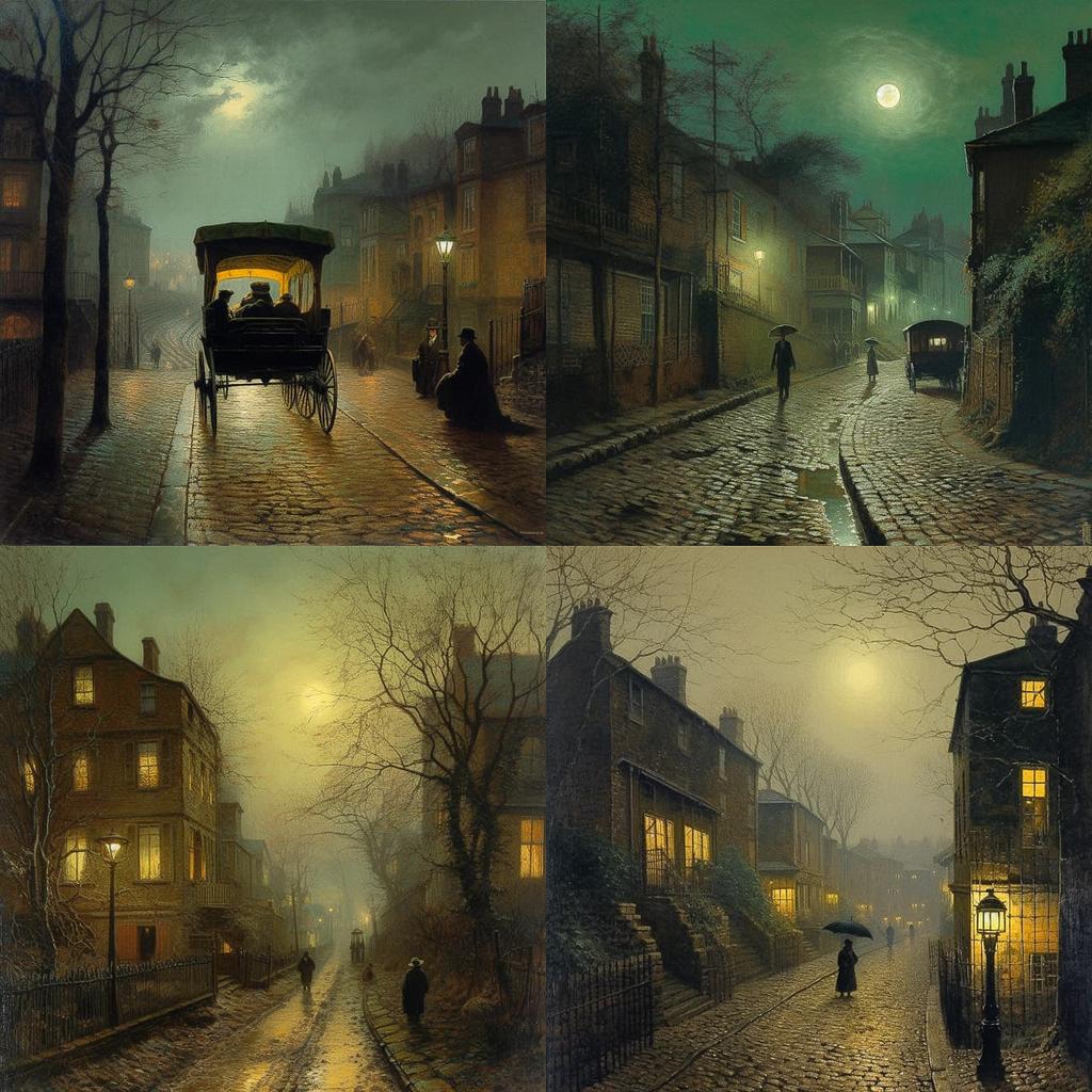 John Atkinson Grimshaw style, Midjourney V5, render 1 of 4
