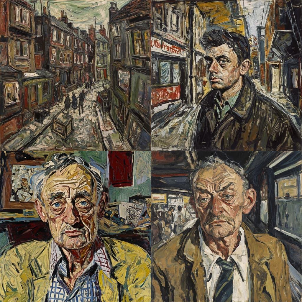 John Bratby style, Midjourney V5, render 1 of 4
