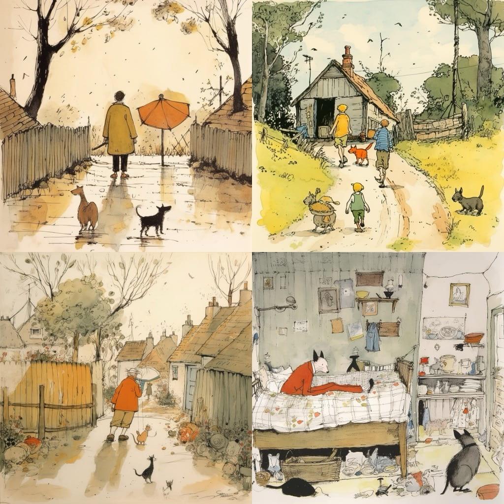 John Burningham style, Midjourney V5, render 1 of 4