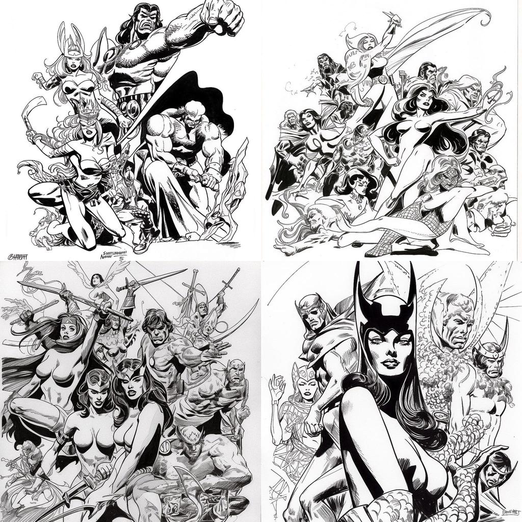 John Buscema style, Midjourney V5, render 1 of 4