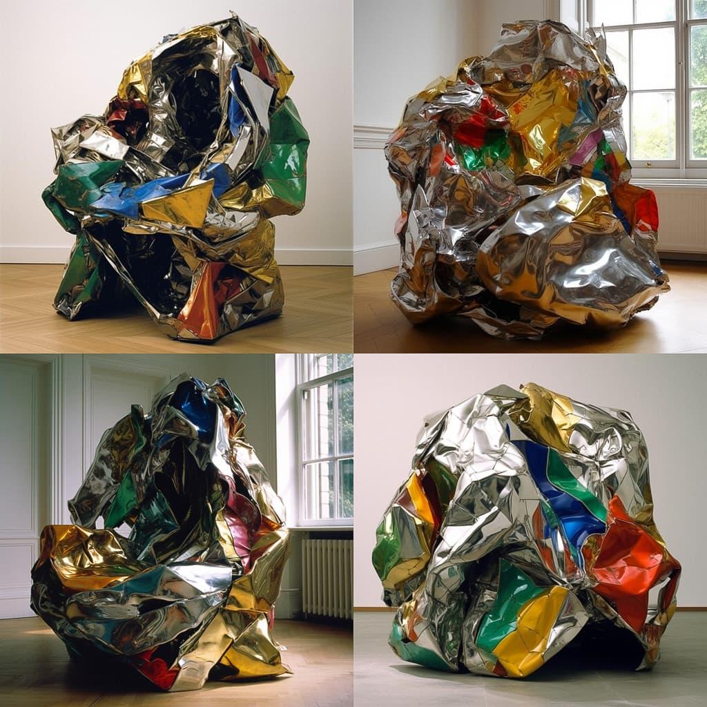John Chamberlain style, Midjourney V5, render 1 of 4