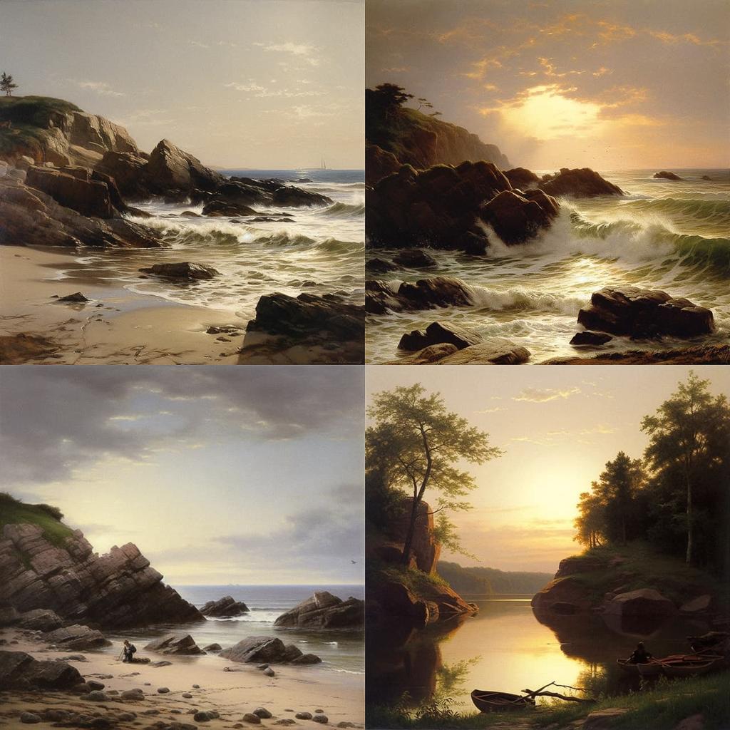 John Frederick Kensett style, Midjourney V5, render 1 of 4