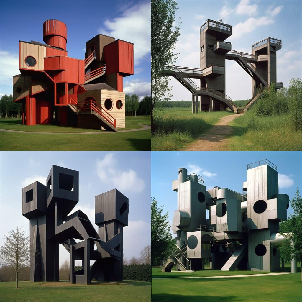 John Hejduk style, Midjourney V5, render 1 of 4