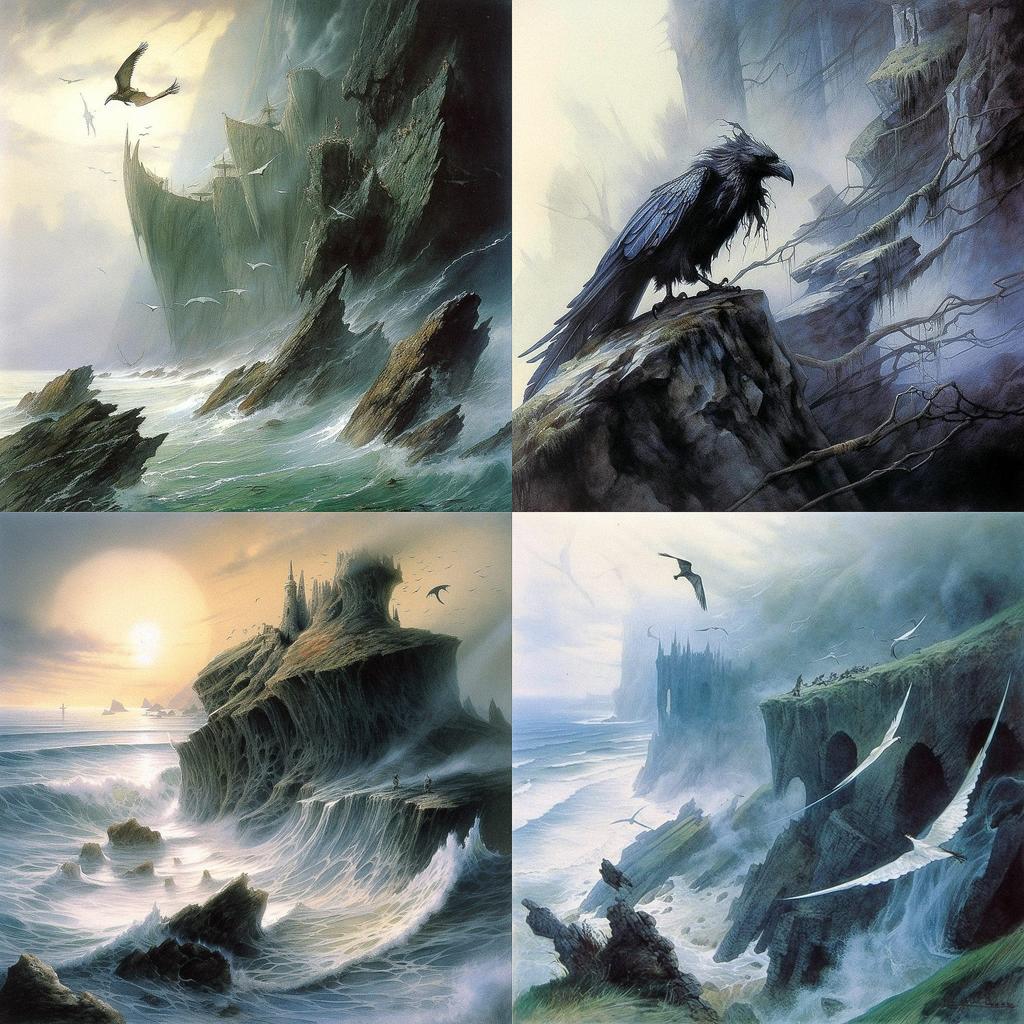 John Howe style, Midjourney V5, render 1 of 4