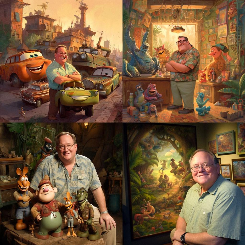 John Lasseter style, Midjourney V5, render 1 of 4
