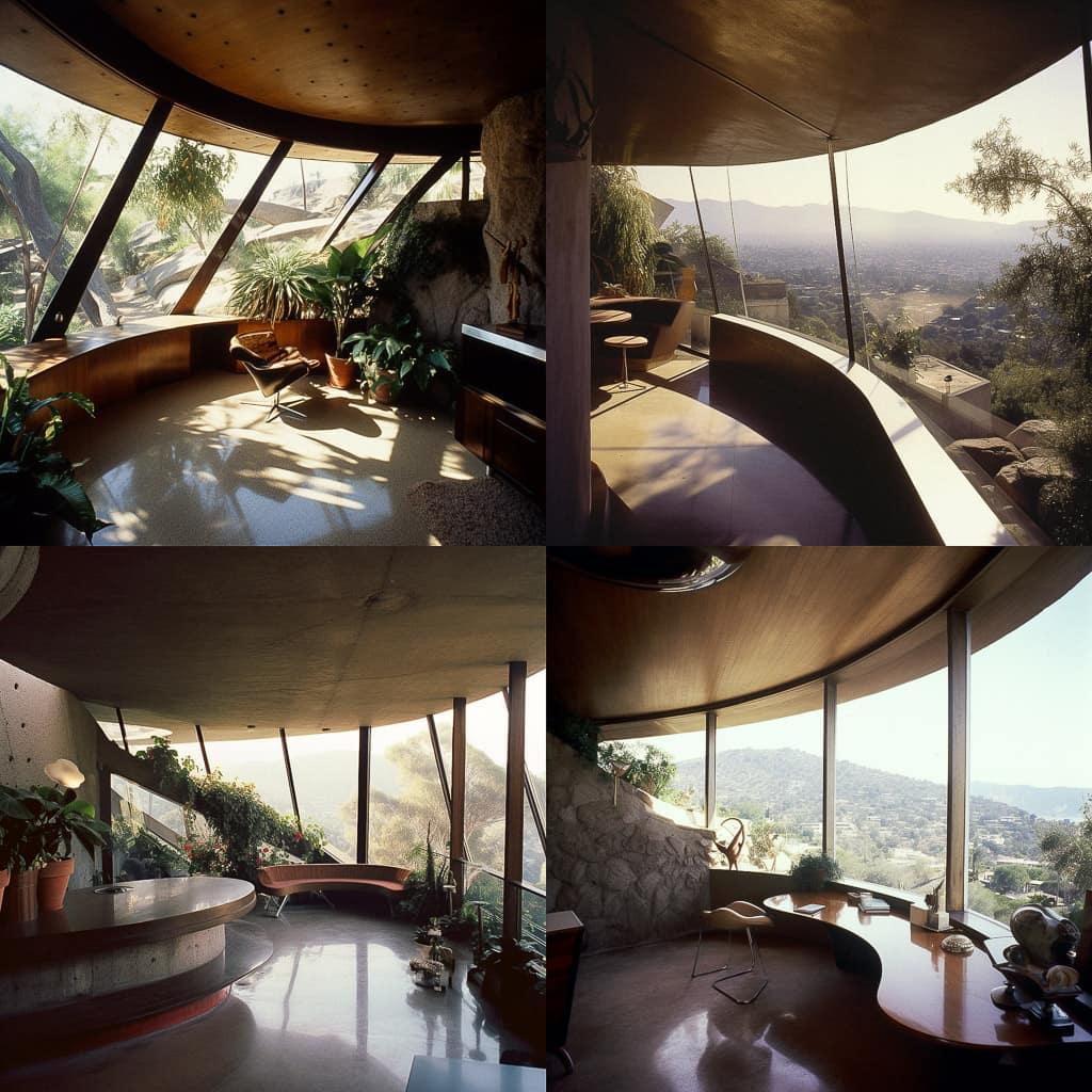 John Lautner style, Midjourney V5, render 1 of 4