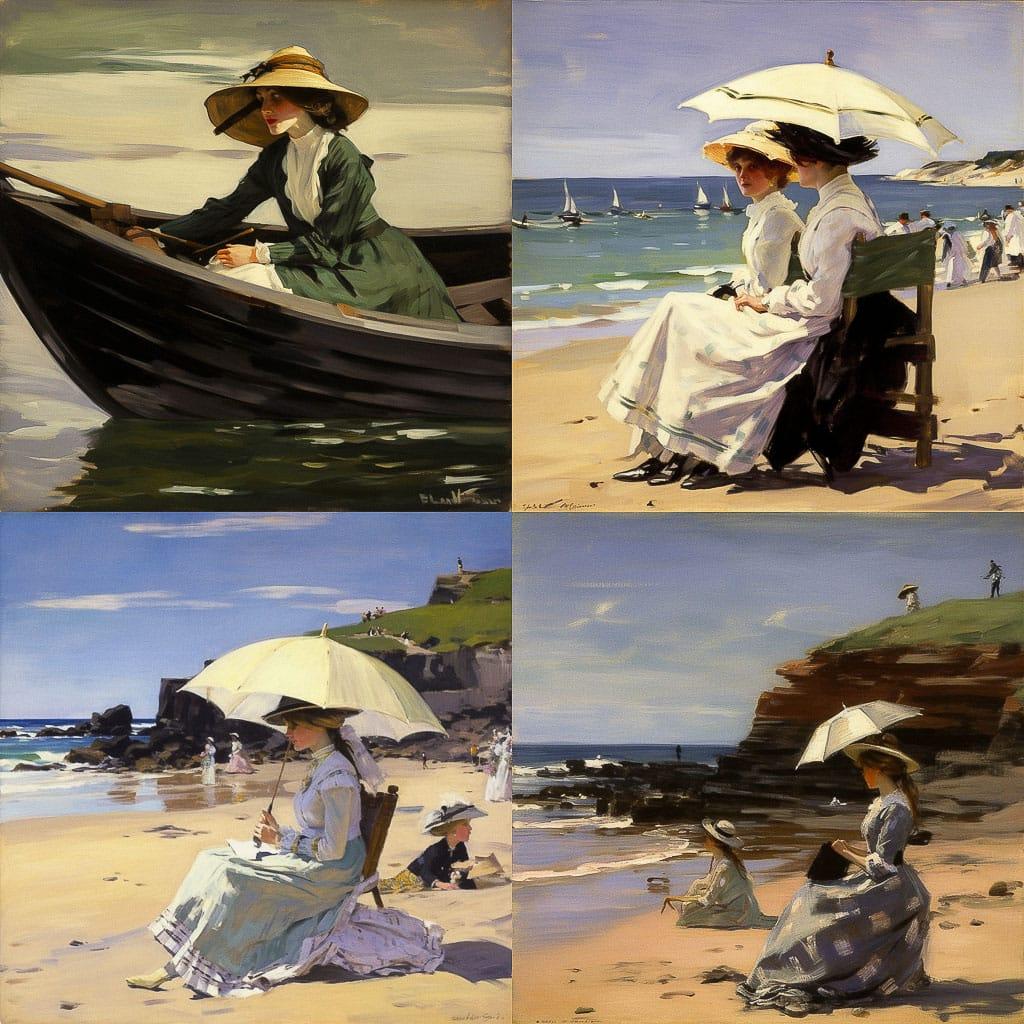 John Lavery style, Midjourney V5, render 1 of 4