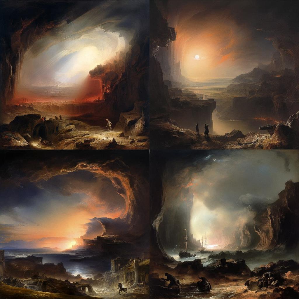 John Martin style, Midjourney V5, render 1 of 4