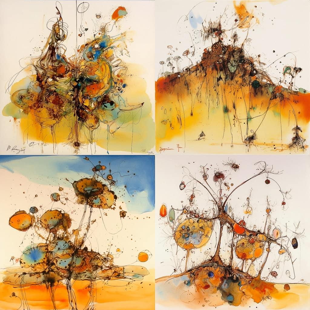 John Olsen style, Midjourney V5, render 1 of 4