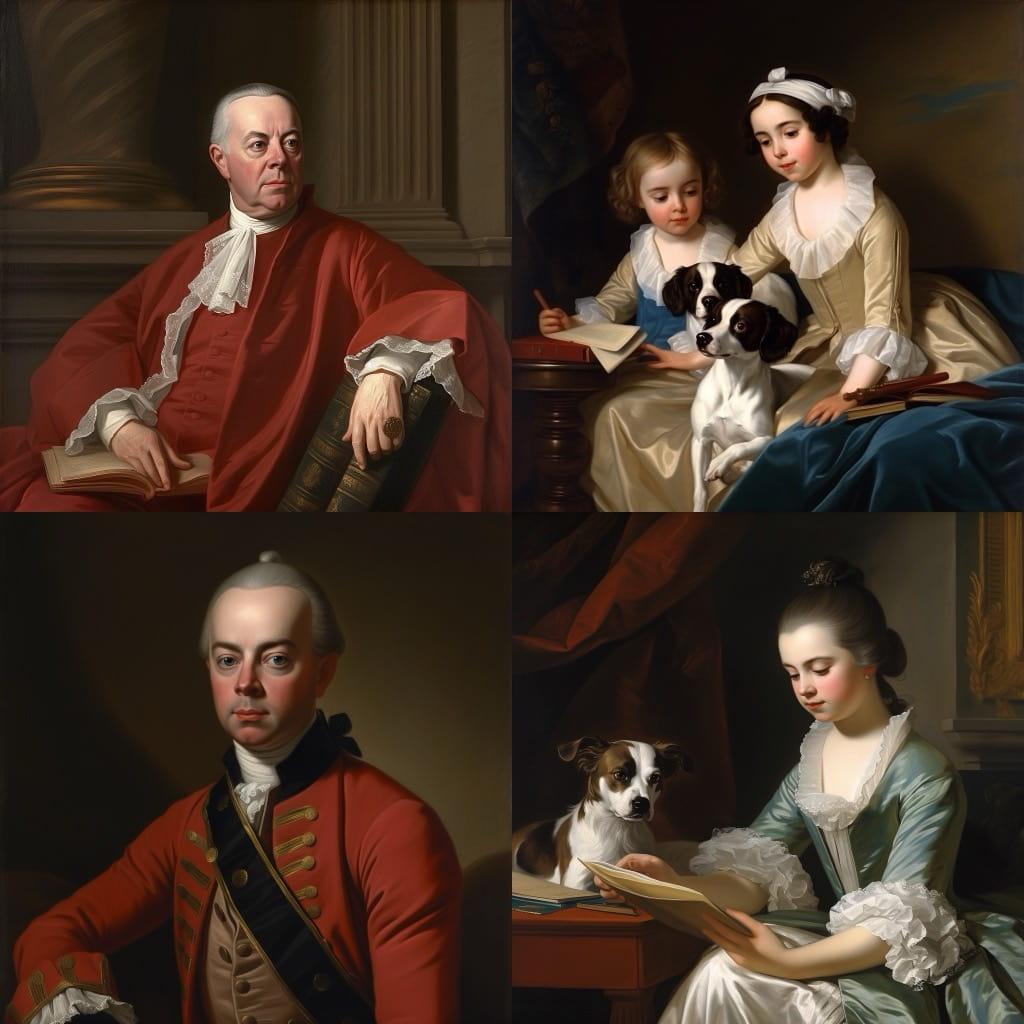 John Singleton Copley style, Midjourney V5, render 1 of 4