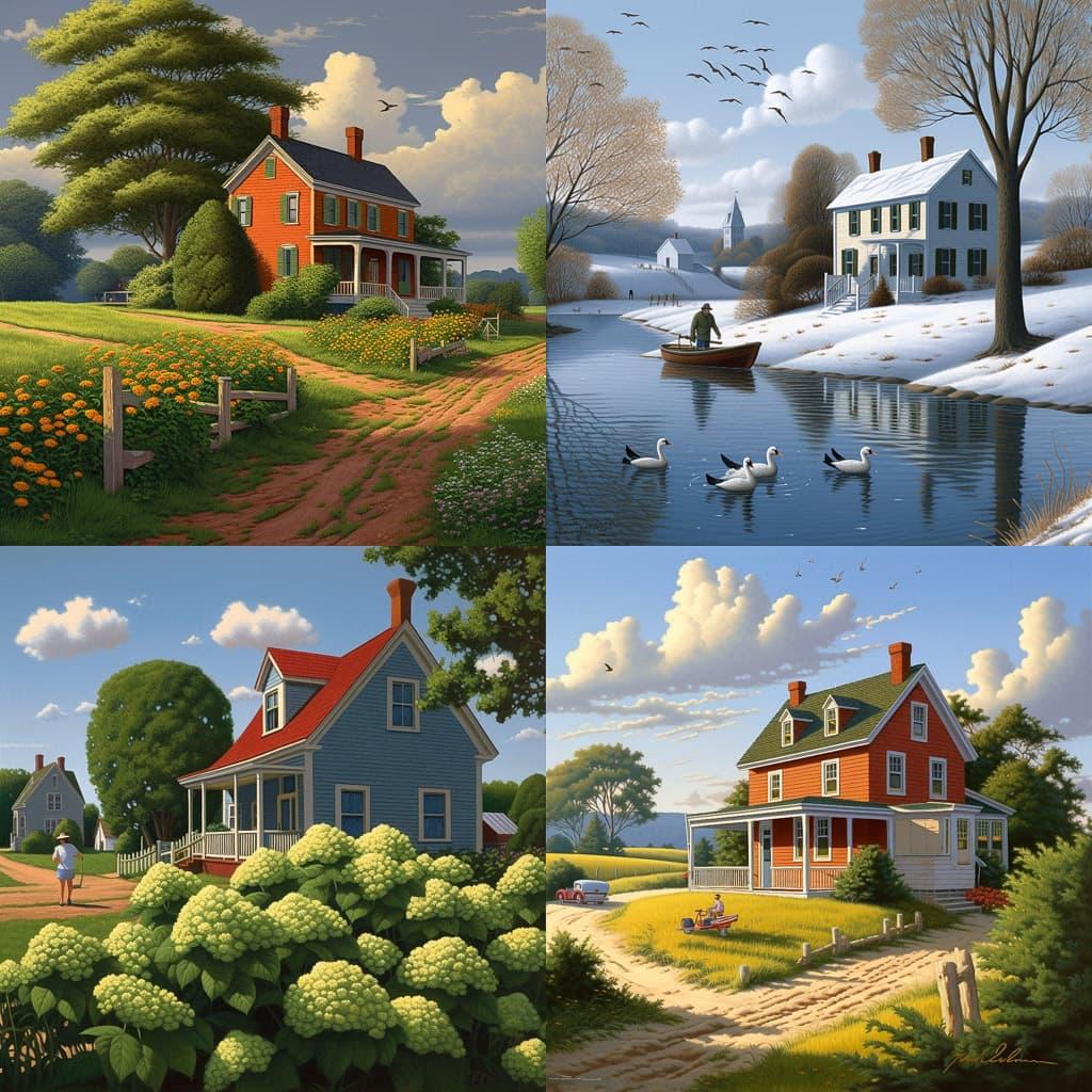 John Sloane style, Midjourney V5, render 1 of 4