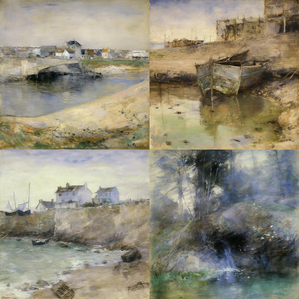 John Twachtman style, Midjourney V5, render 1 of 4