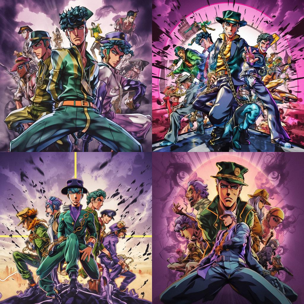 JoJos Bizarre Adventure style, Midjourney V5, render 1 of 4