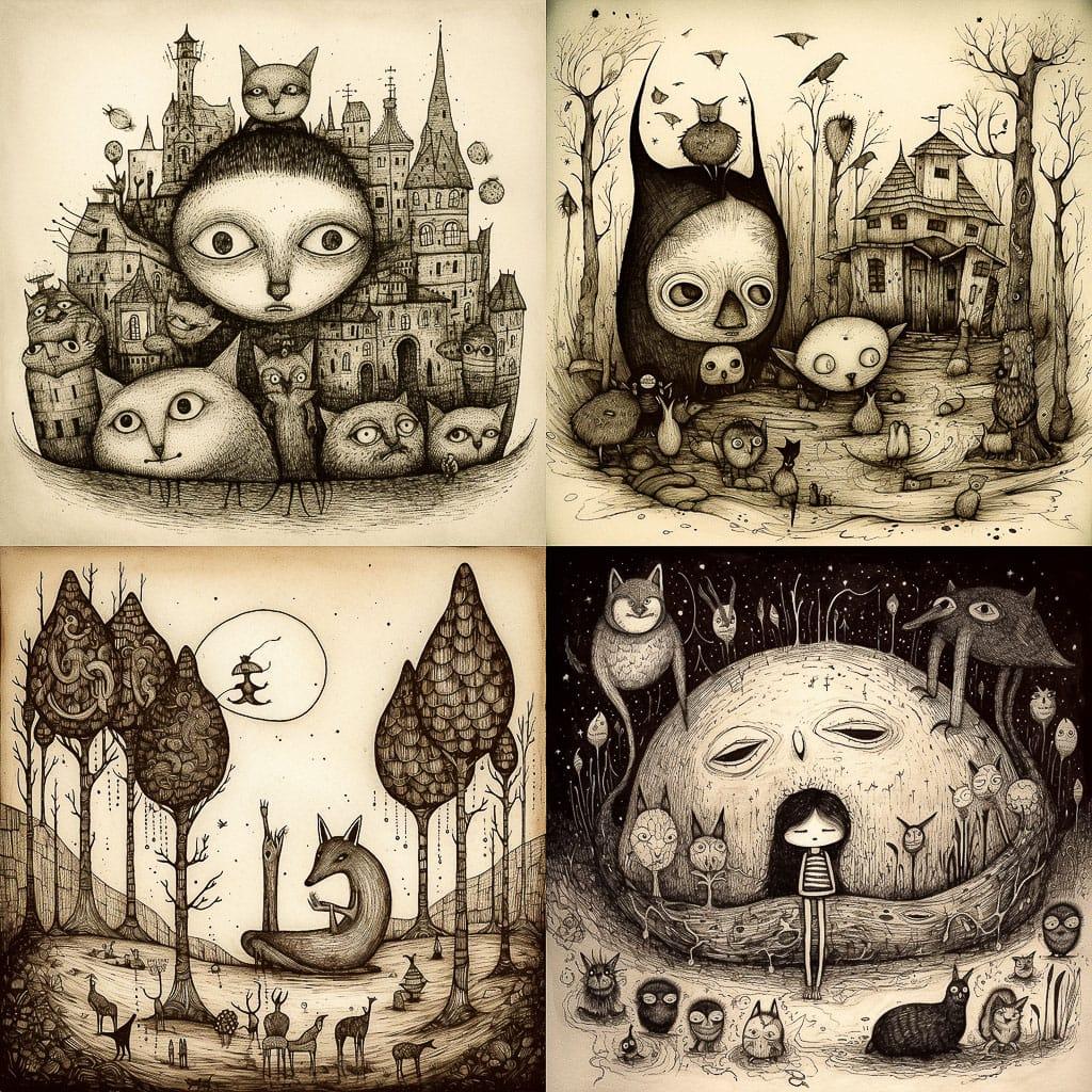 Jon Carling style, Midjourney V5, render 1 of 4