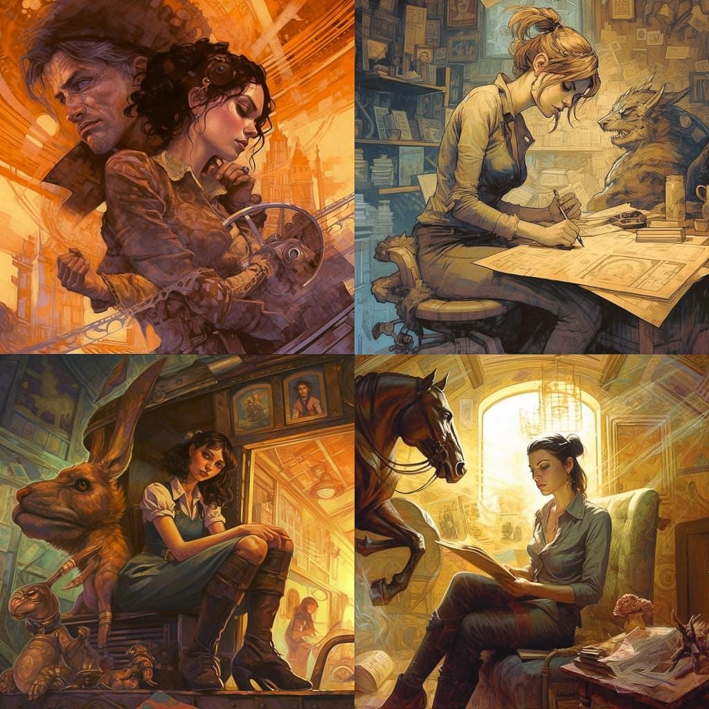 Jon Foster style, Midjourney V5, render 1 of 4
