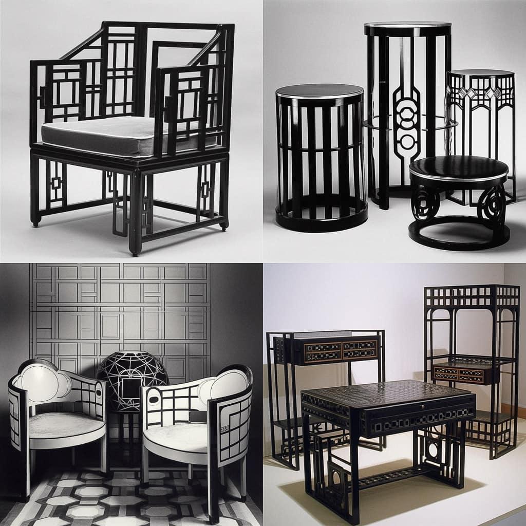 Josef Hoffmann style, Midjourney V5, render 1 of 4
