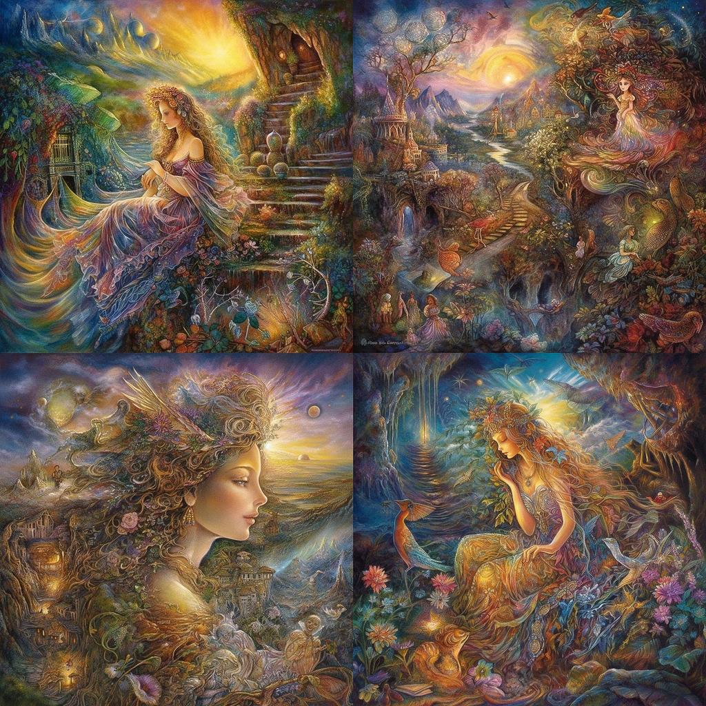 Josephine Wall style, Midjourney V5, render 1 of 4
