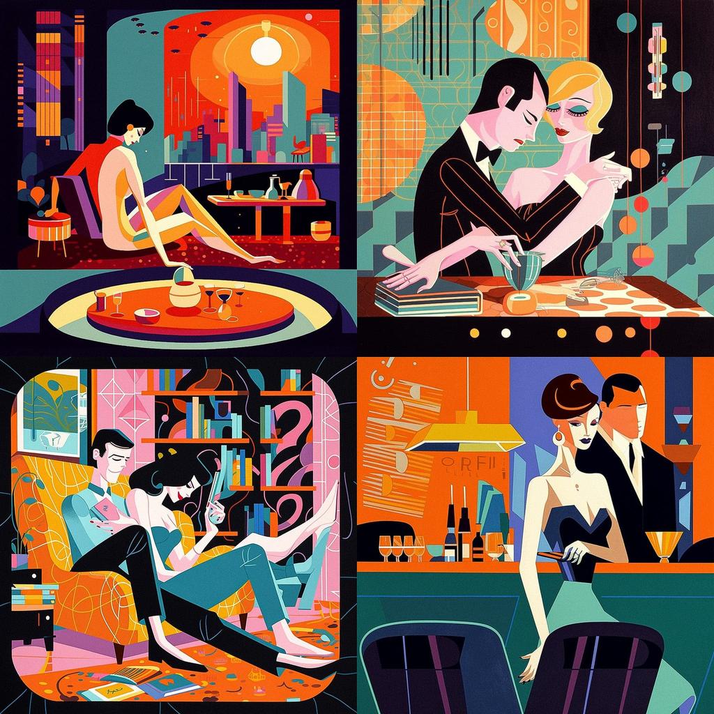 Josh Agle style, Midjourney V5, render 1 of 4