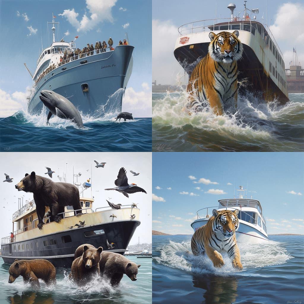 Josh Keyes style, Midjourney V5, render 1 of 4