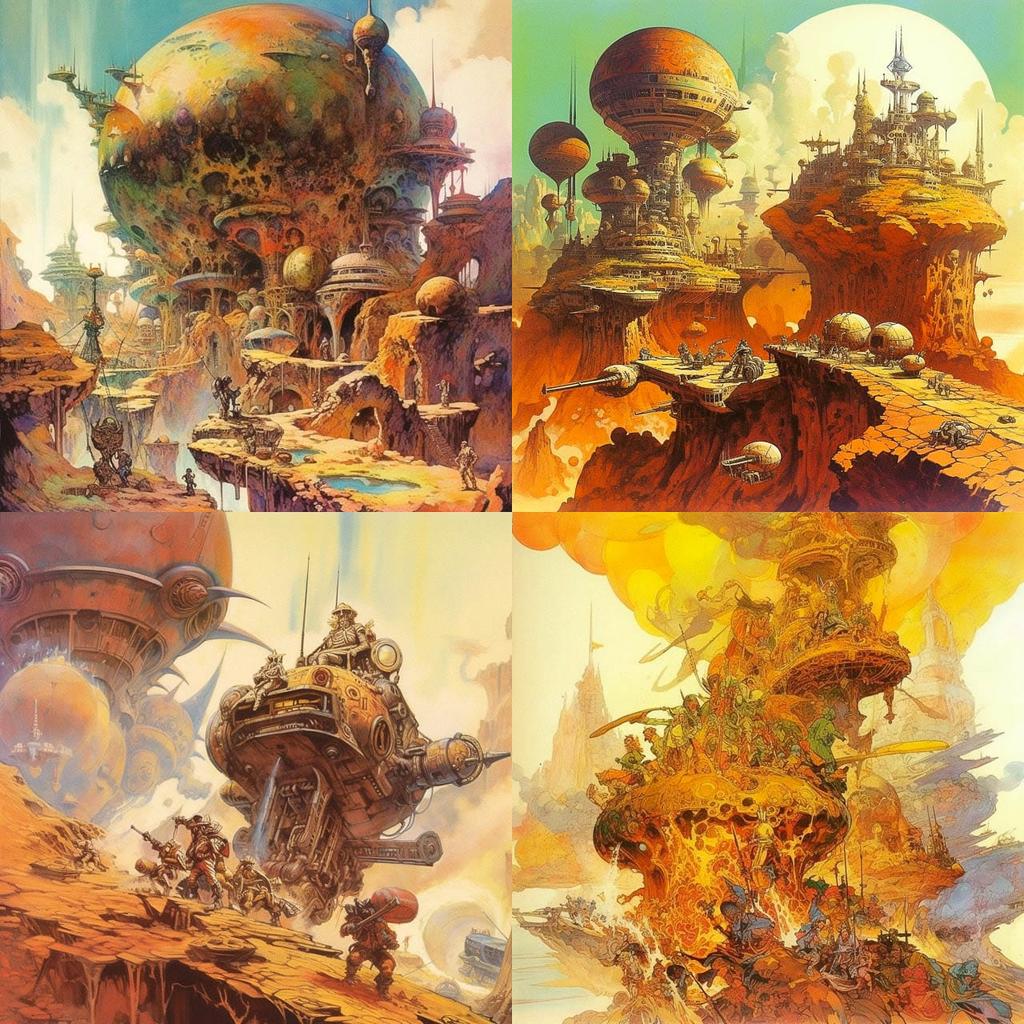 Josh Kirby style, Midjourney V5, render 1 of 4
