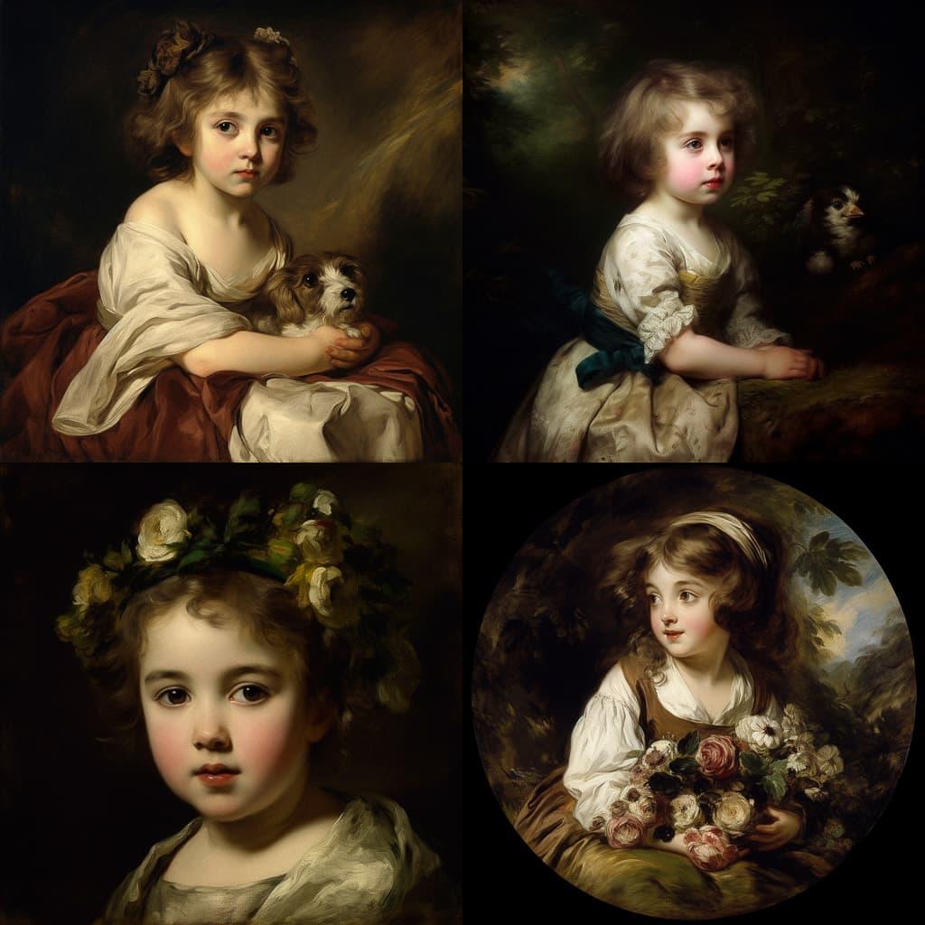 Joshua Reynolds style, Midjourney V5, render 1 of 4