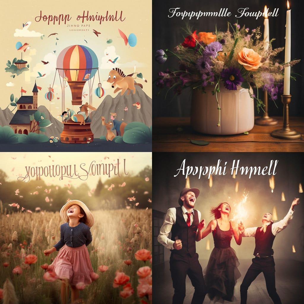 Joyful atmosphere style, Midjourney V5, render 1 of 4