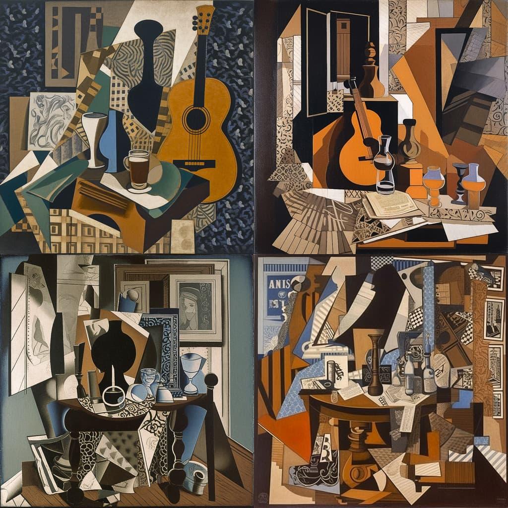 Juan Gris style, Midjourney V5, render 1 of 4
