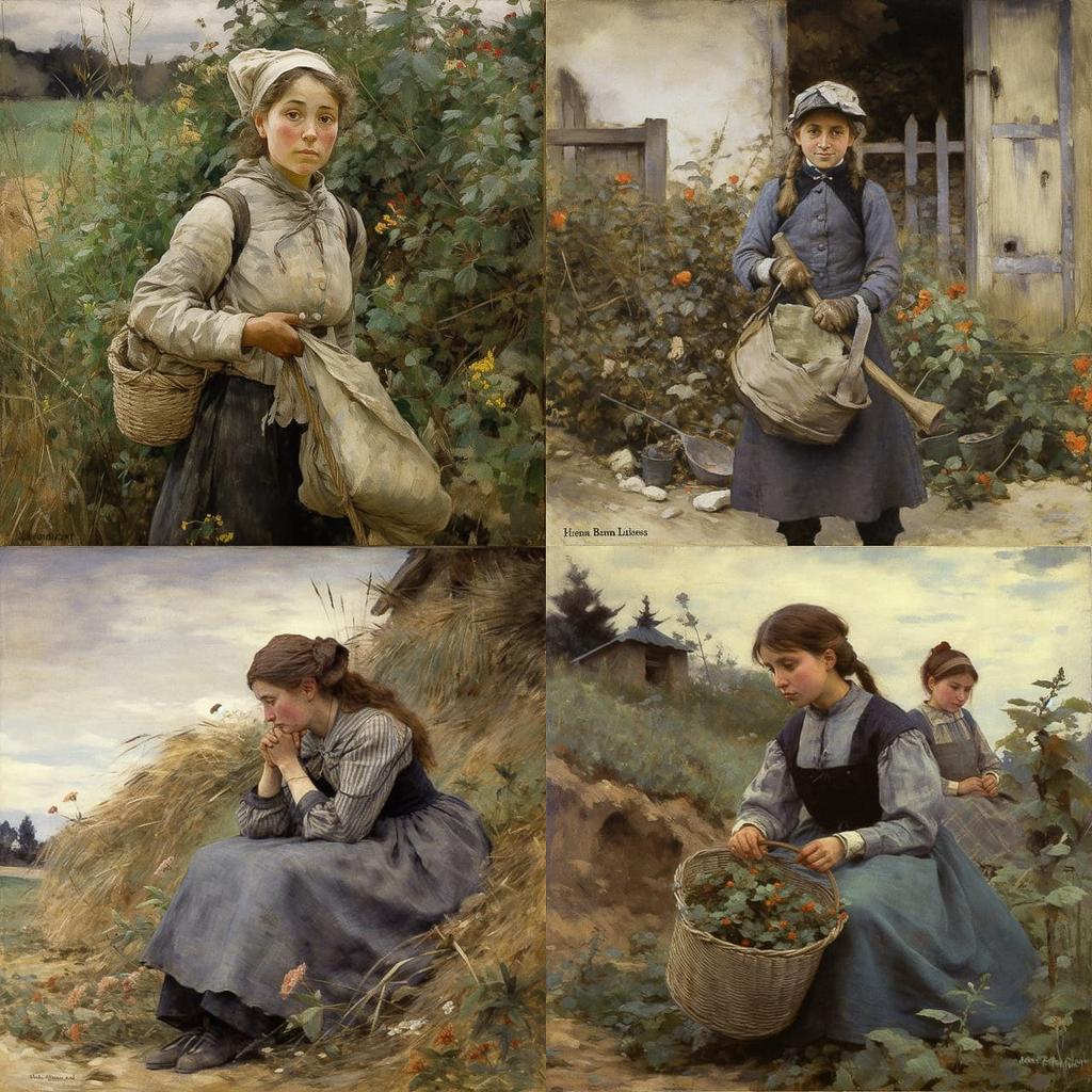 Jules Bastien-Lepage style, Midjourney V5, render 1 of 4