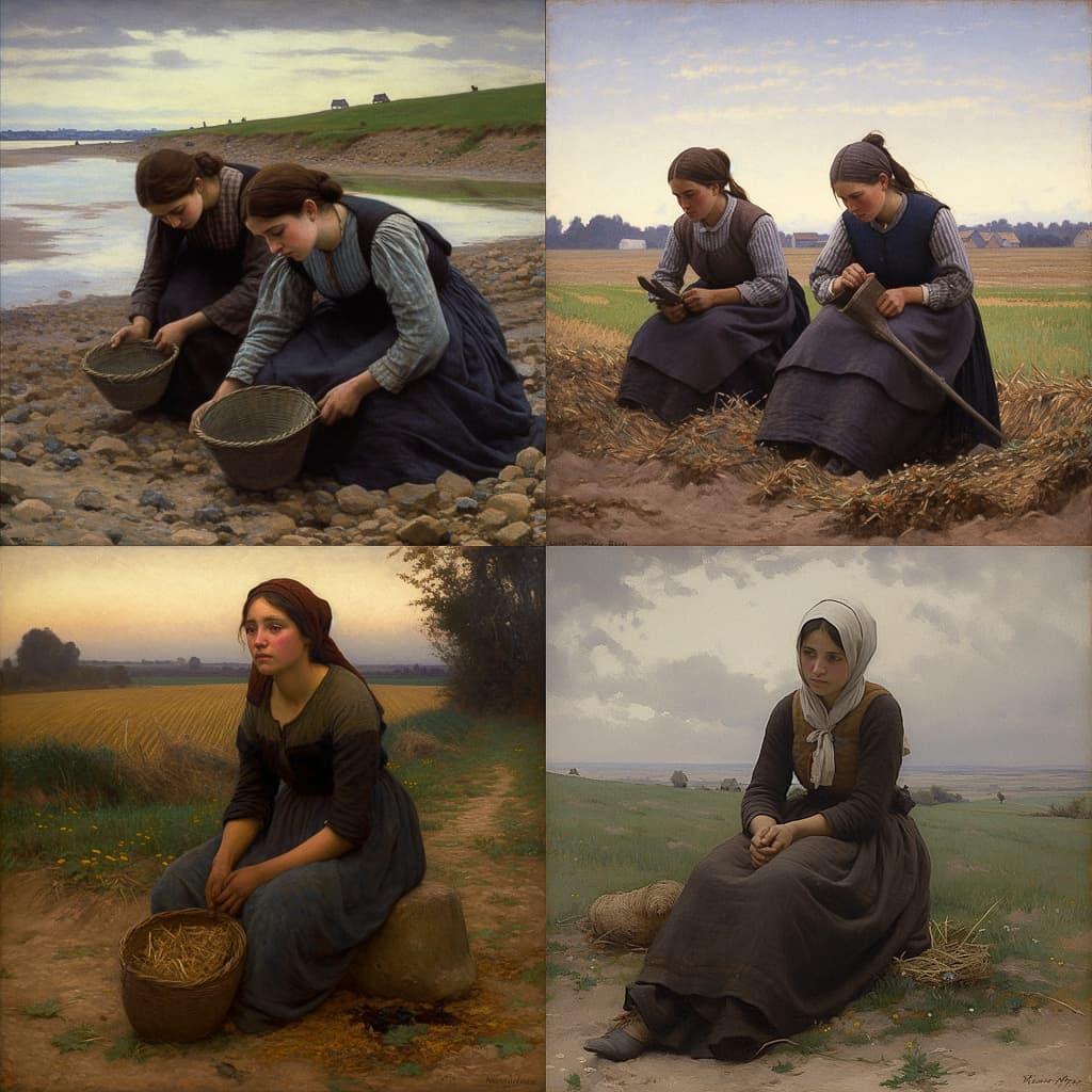 Jules Breton style, Midjourney V5, render 1 of 4
