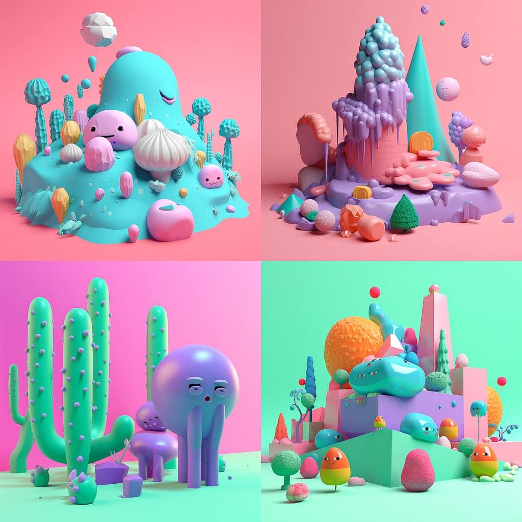 Julian Glander style, Midjourney V5, render 1 of 4