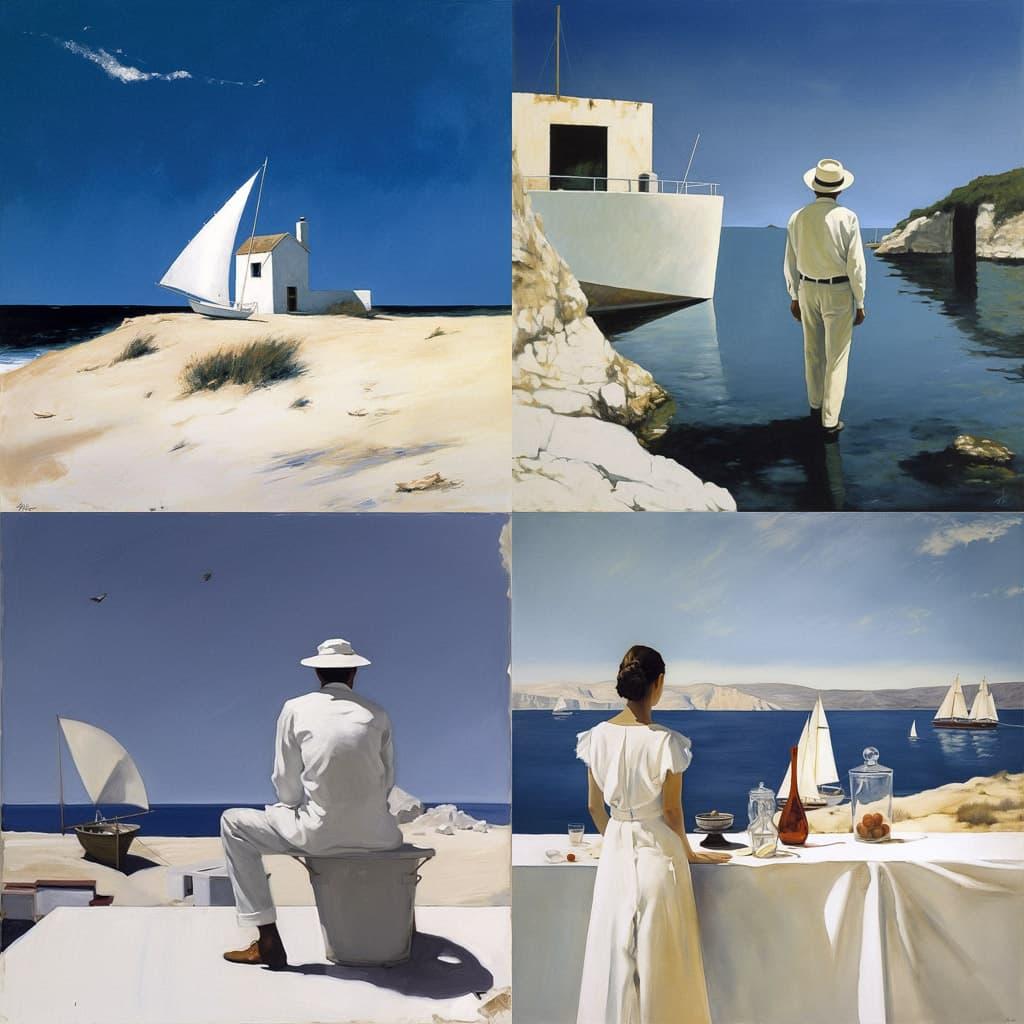 Julio Larraz style, Midjourney V5, render 1 of 4