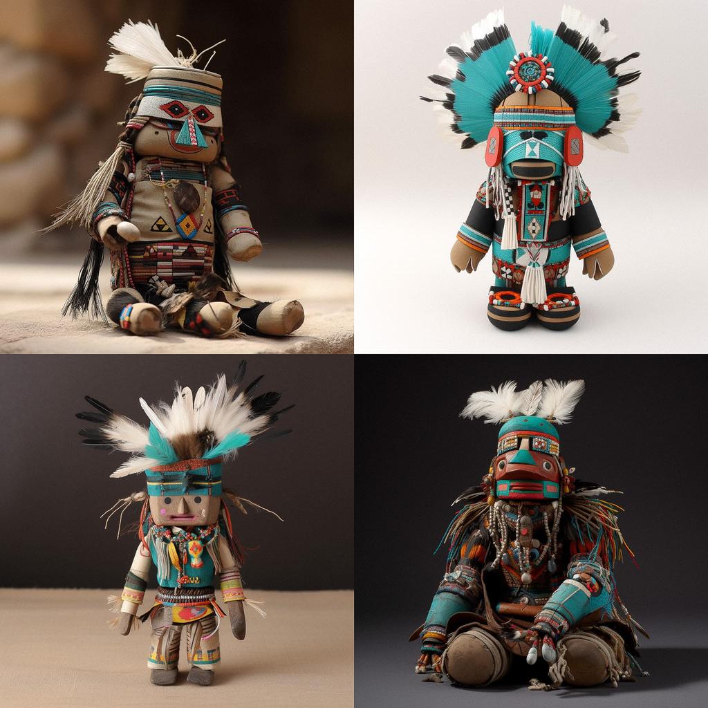Kachina doll style, Midjourney V5, render 1 of 4