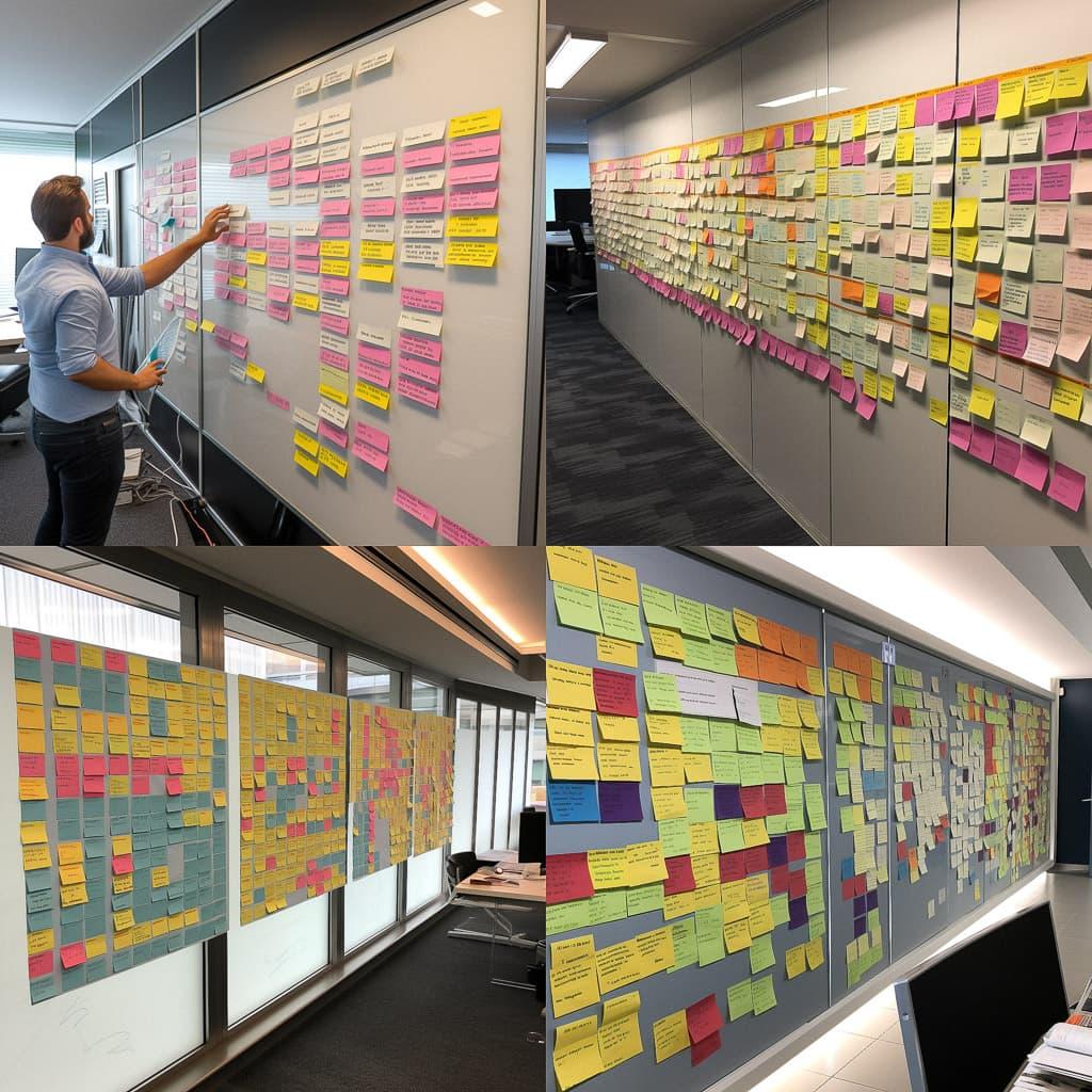 Kanban wall style, Midjourney V5, render 1 of 4