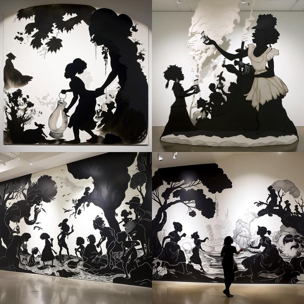 Kara Walker style, Midjourney V5, render 1 of 4