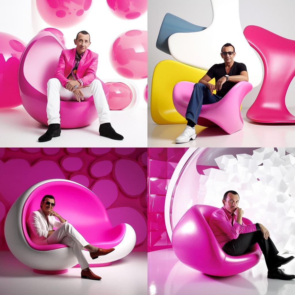 Karim Rashid style, Midjourney V5, render 1 of 4