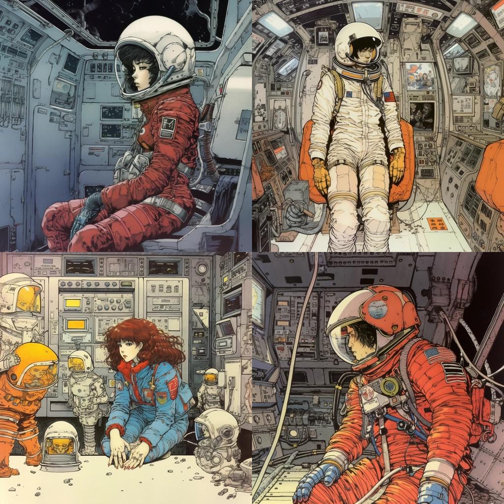 Katsuhiro Otomo style, Midjourney V5, render 1 of 4