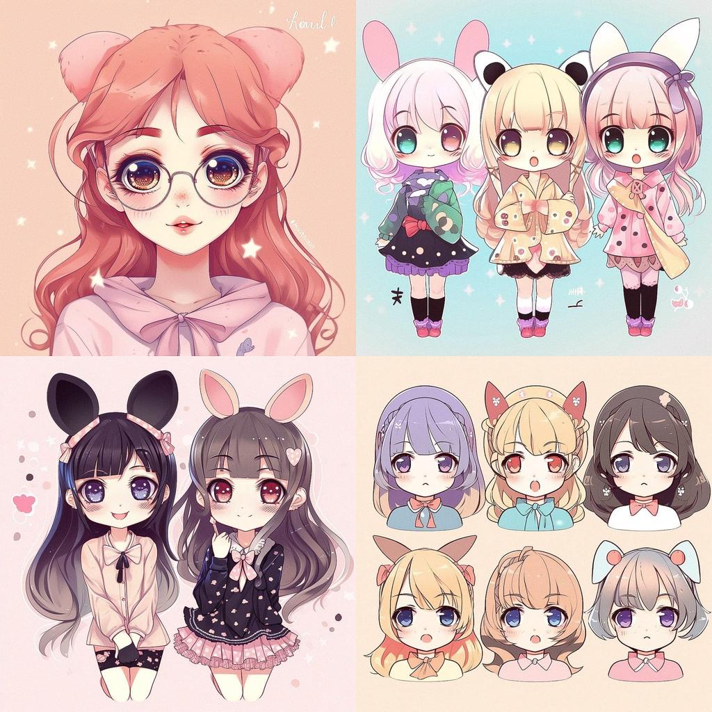 Kawaii anime style style, Midjourney V5, render 1 of 4