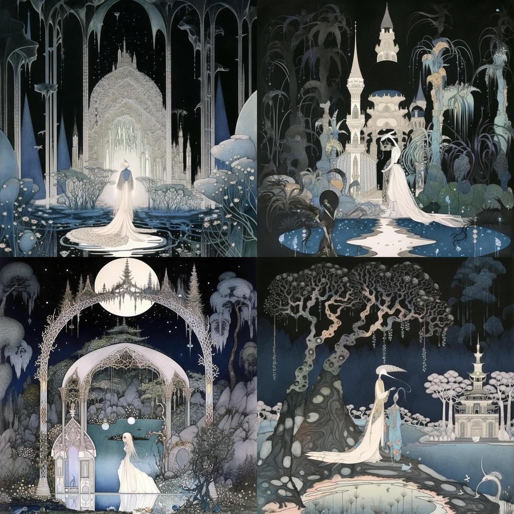 Kay Nielsen style, Midjourney V5, render 1 of 4