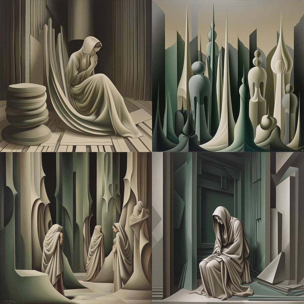 Kay Sage style, Midjourney V5, render 1 of 4