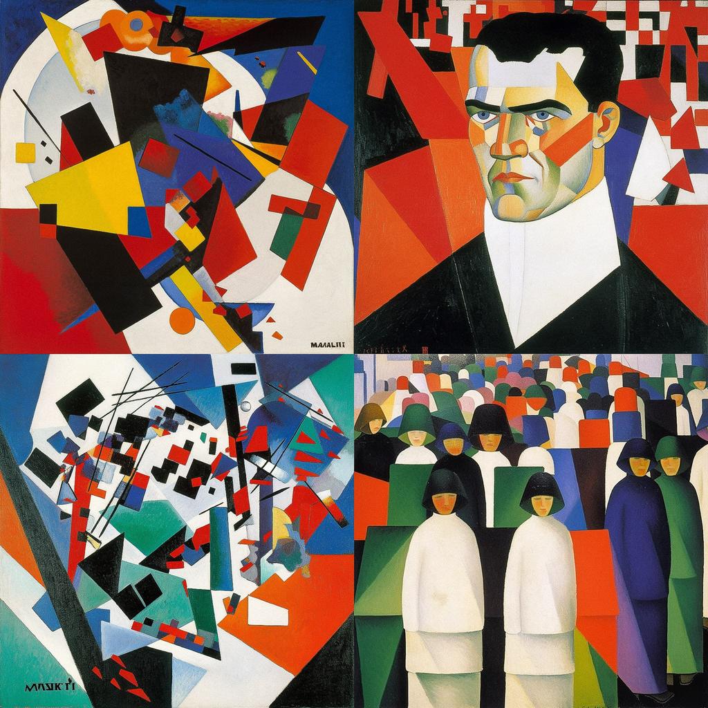 Kazimir Malevich style, Midjourney V5, render 1 of 4