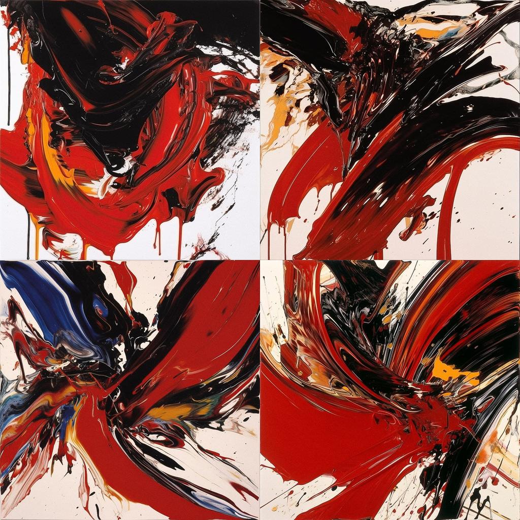 Kazuo Shiraga style, Midjourney V5, render 1 of 4
